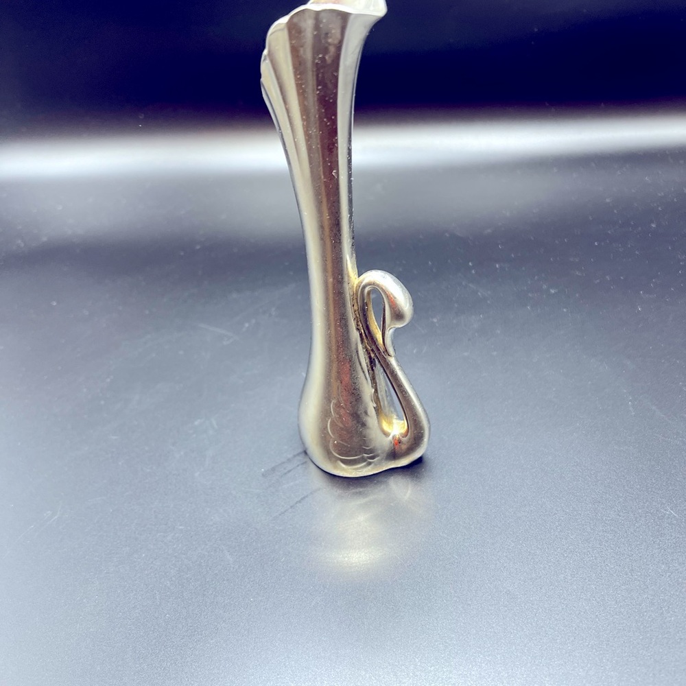 Vintage Godinger Vintage Plated Art Deco Swan Vase 7" Tall Felted Bottom